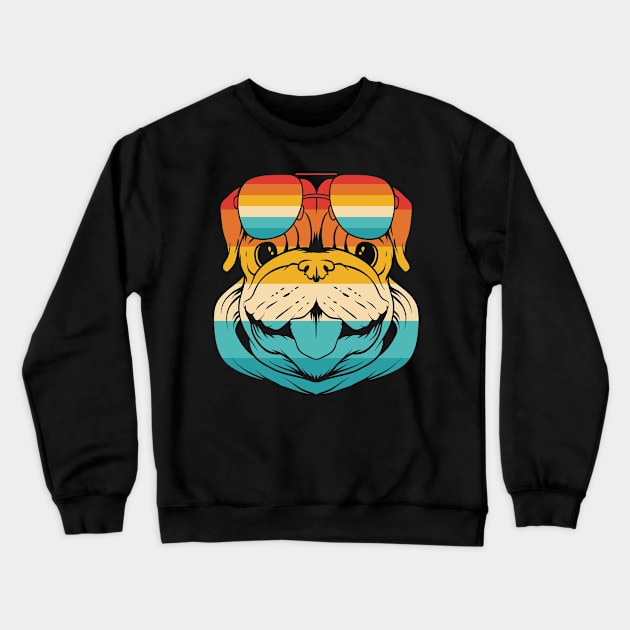 Dog Retro Pug Crewneck Sweatshirt by Dojaja